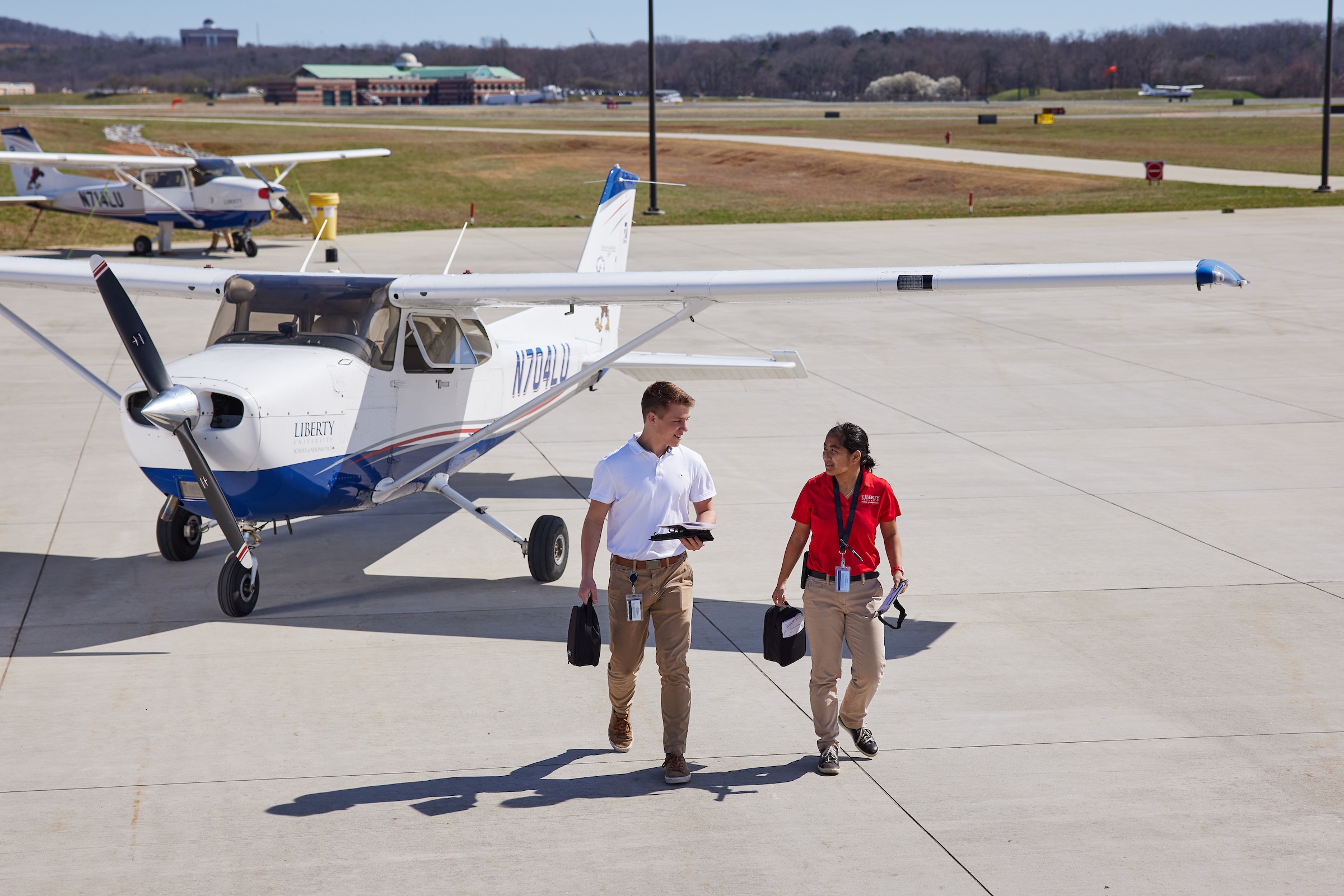 Aviation student finishing hands-on flight training