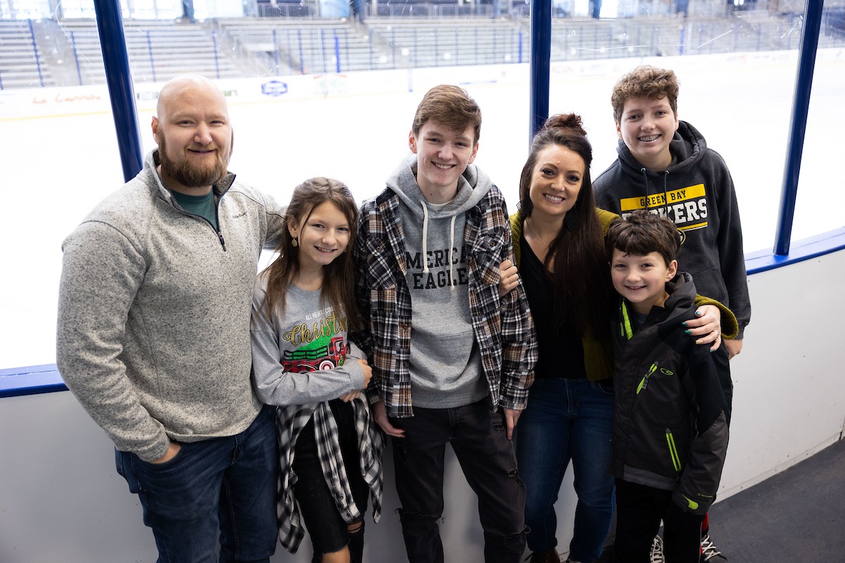 Family at the LaHaye Ice Center during the LUOA Christmas Party