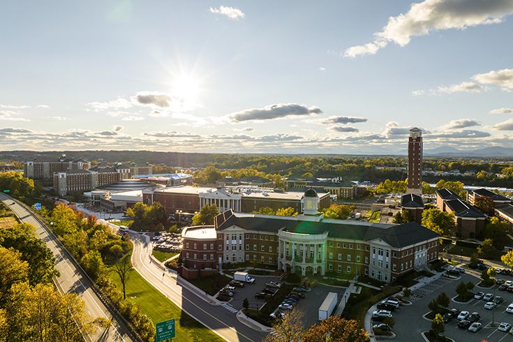 Aerial photo of campus