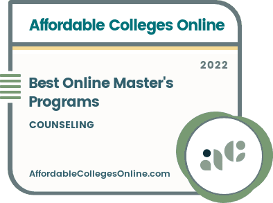AffordableColleges.com Best Value Online for Master's in Counseling 2019 badge