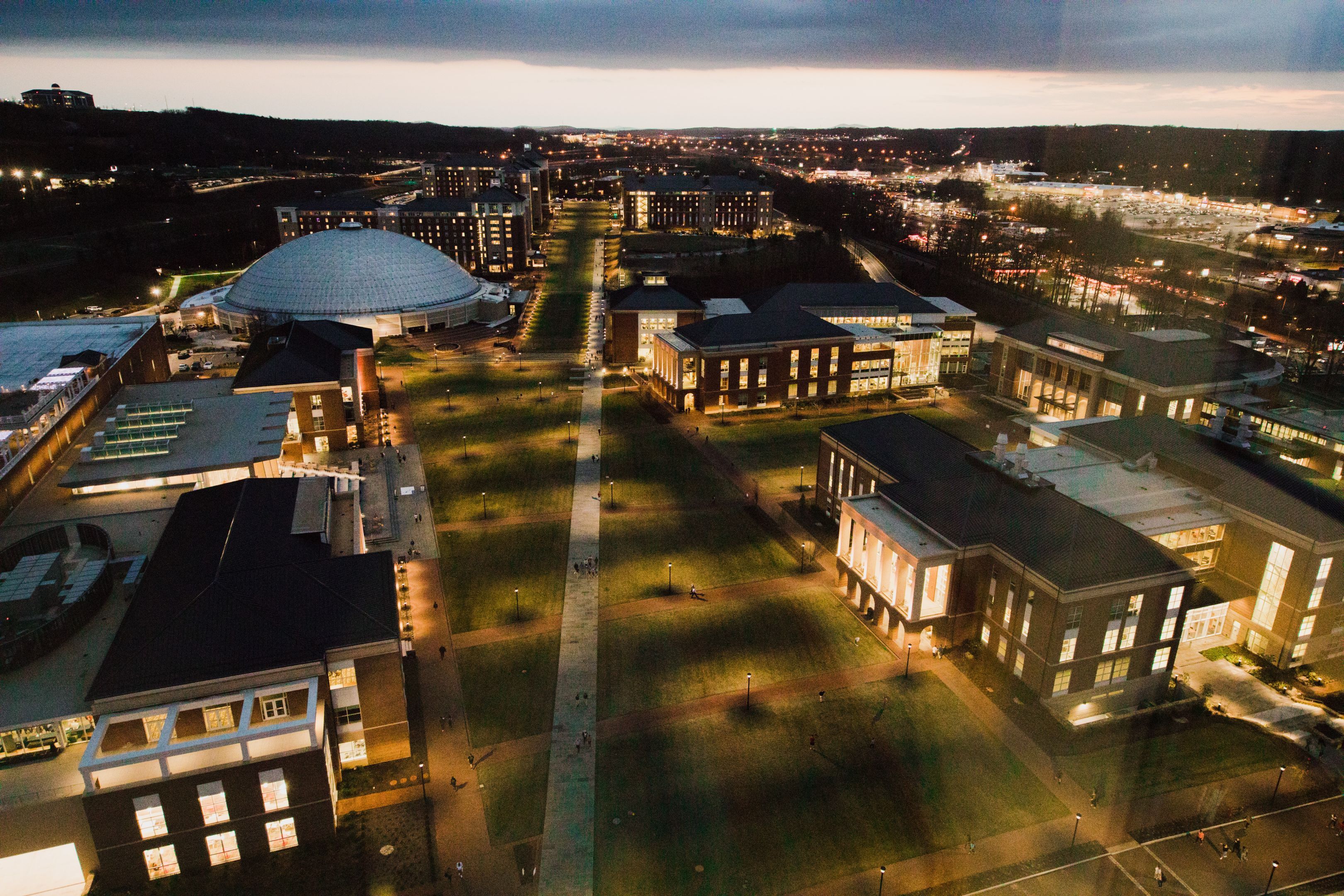 Liberty University Campus at Night