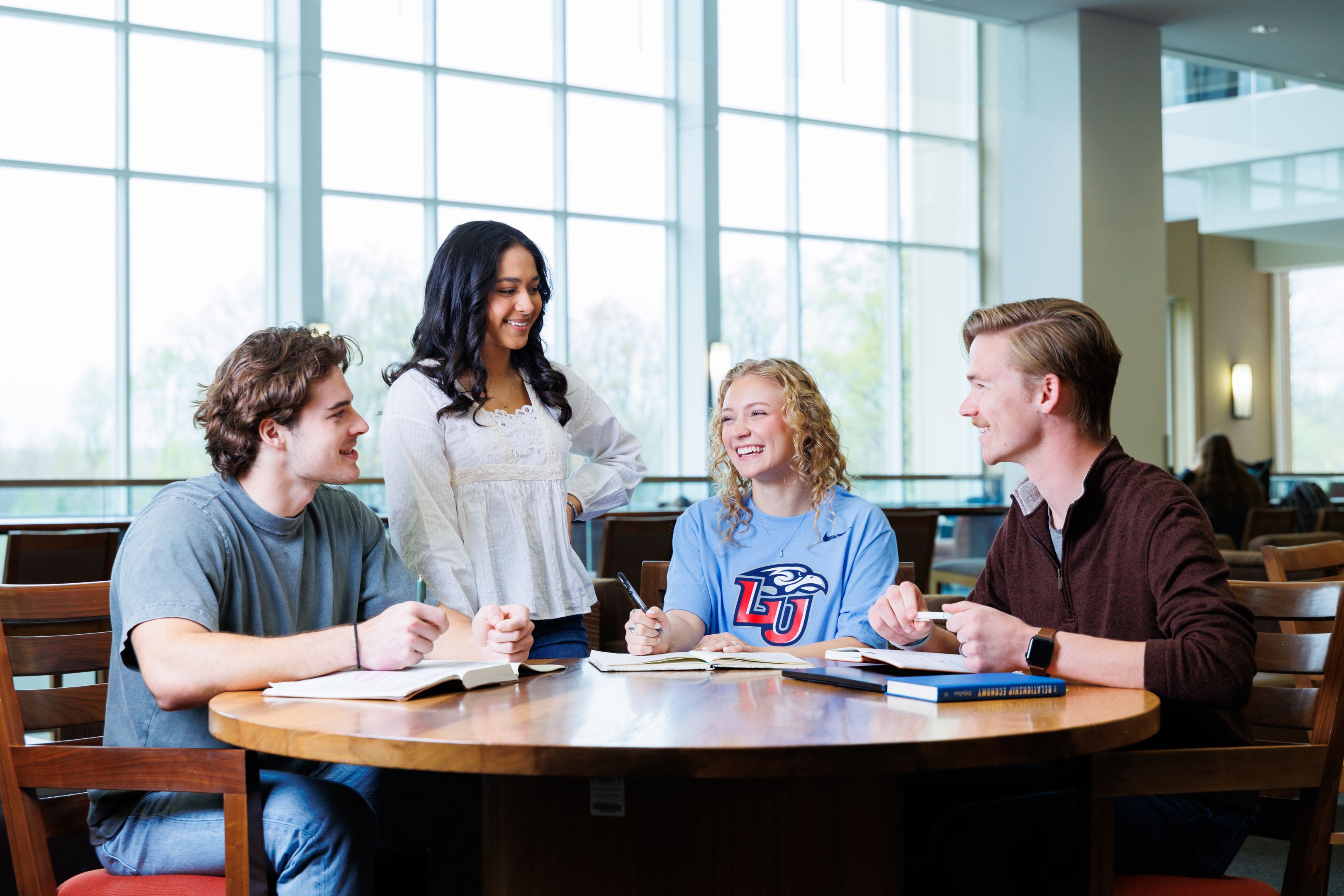 Liberty Students Studying In Libary Liberty Students Studying In Libary